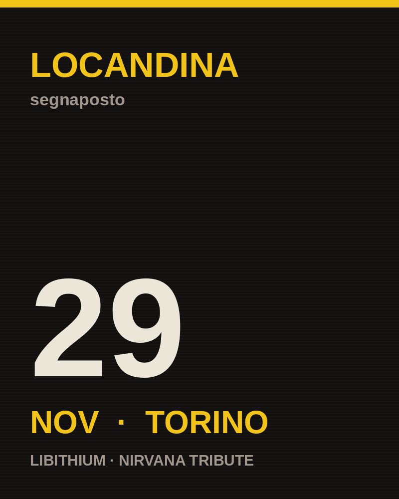 Locandina 29 novembre, Torino